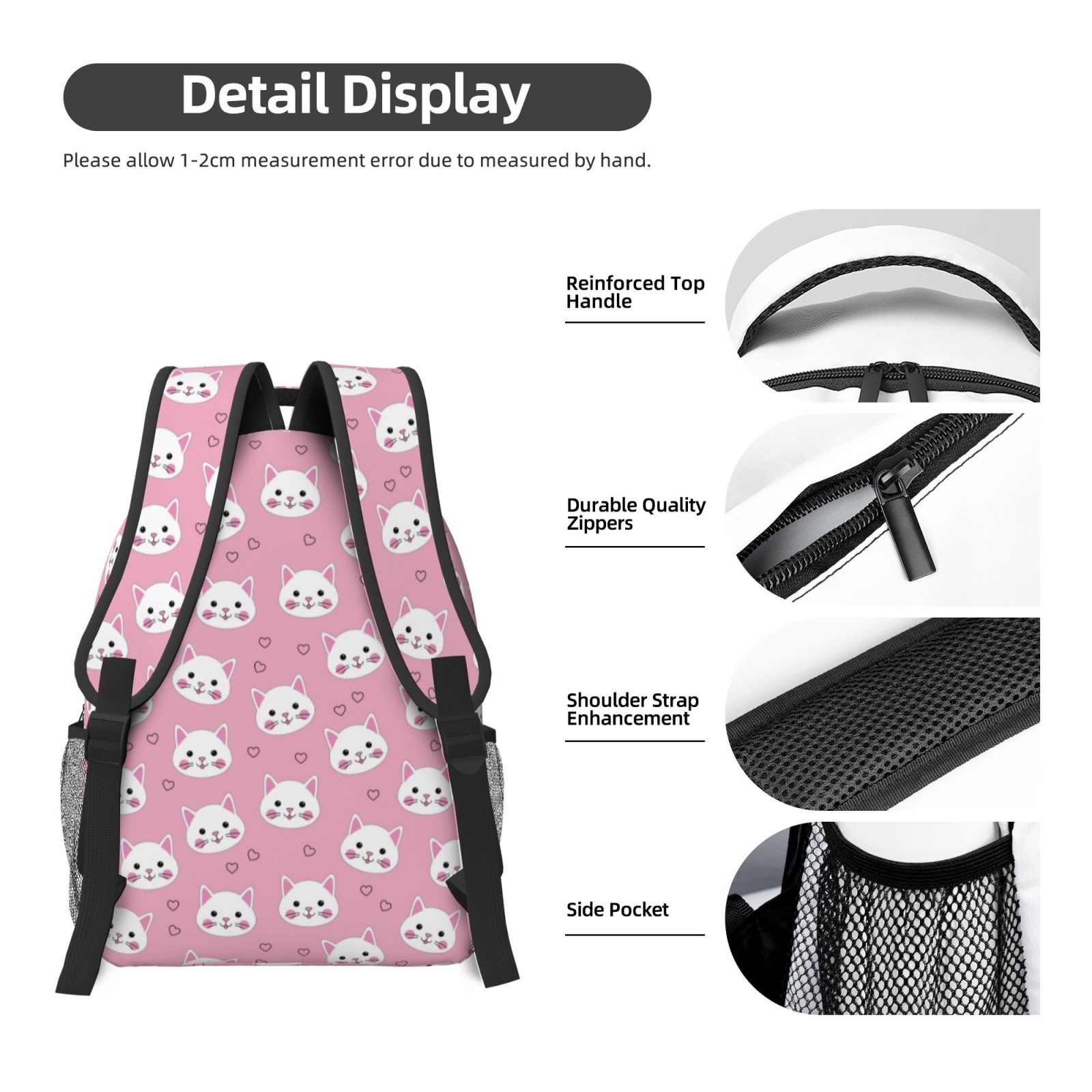 Xecao Cute Cat Travel Backpack: A spacious, stylish computer backpack ideal for men and women, perfect for college, school, or daily travels