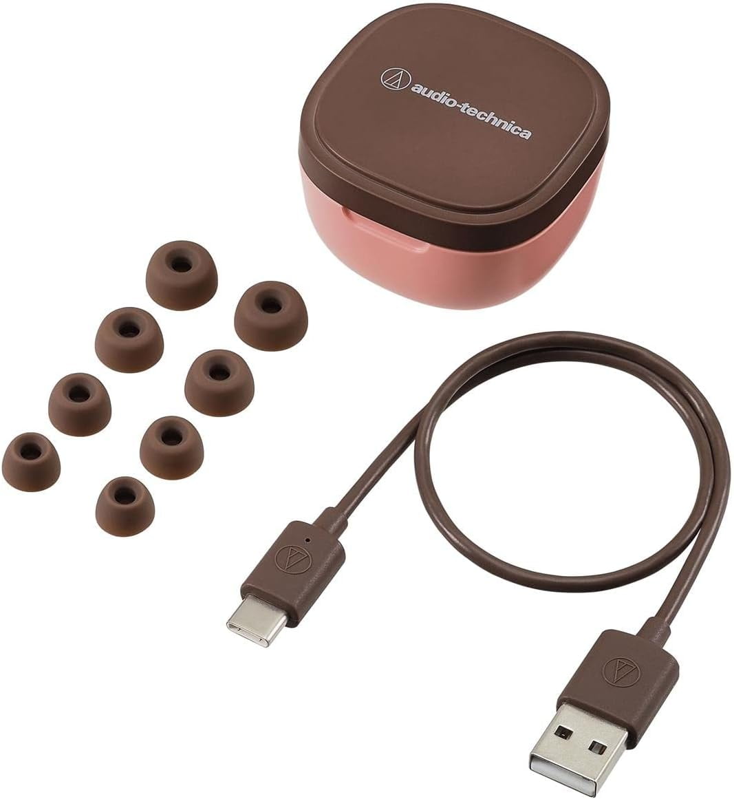 Audio-Technica ATH-SQ1TW Wireless Bluetooth In-Ear Headphone, True Wireless  Bluetooth Earphones - Pink/Brown