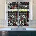 thumbnail image 3 of Kitchen Curtains 36 Inch Short - 3 Panel Set, Rod Pocket Window Curtain, 100% Polyester for Farmhouse, Cafe, Kitchen, Living Room, Bedroom, Sports-Themed Design, Easy Wash, 3 of 6