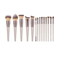 thumbnail image 1 of Kit de 14 piezas de brochas sintéticas premium para base, polvos, correctores, sombras de ojos y rubor en tono dorado champán, 1 of 4
