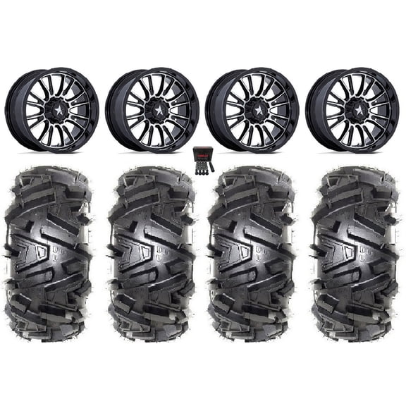 MSA ThunderLips 14" Wheels Machined 30" Moto MTC Tires Can-Am Maverick X3 / Honda Pioneer 1000 / Talon
