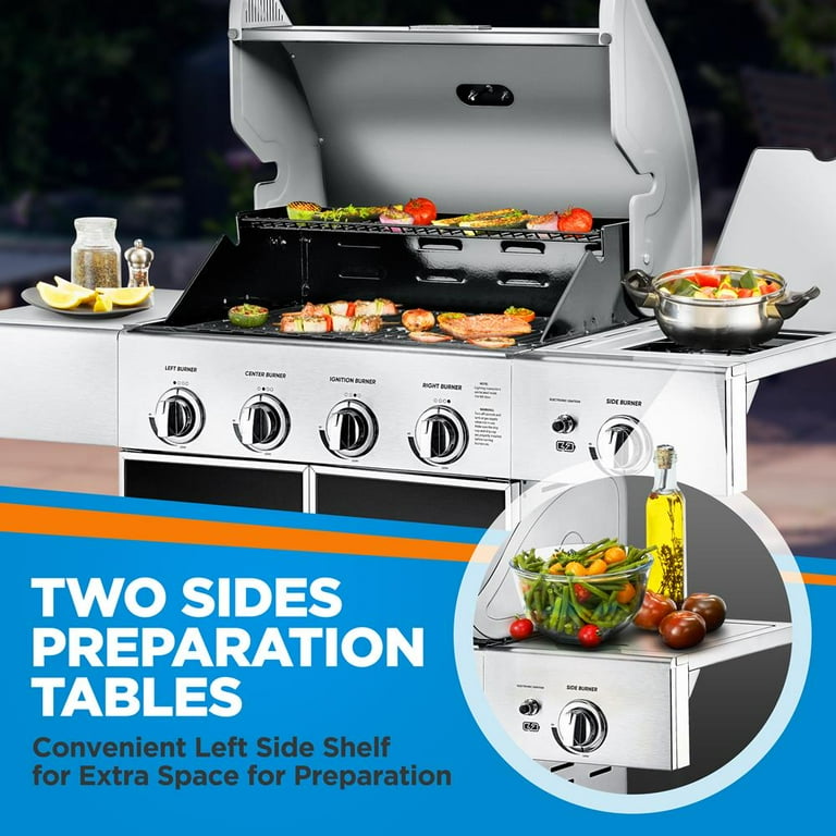 Heavy duty top gas grill