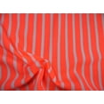 thumbnail image 2 of 10 Yard Lot Bullet Printed Liverpool Textured Fabric Stretch Neon Coral White Small Stripe O51, 2 of 2