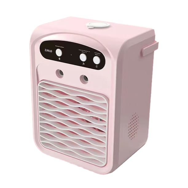 Bewildely Enfriador de aire de escritorio con función de humidificación y luces LED. Aire acondicionado humidificador. Electrodomésticos rosa