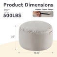 thumbnail image 3 of MCQ Bean Bag Sofa Chair 3Ft, Removable Micro Suede Cover for Adult, Grey, 3 of 6