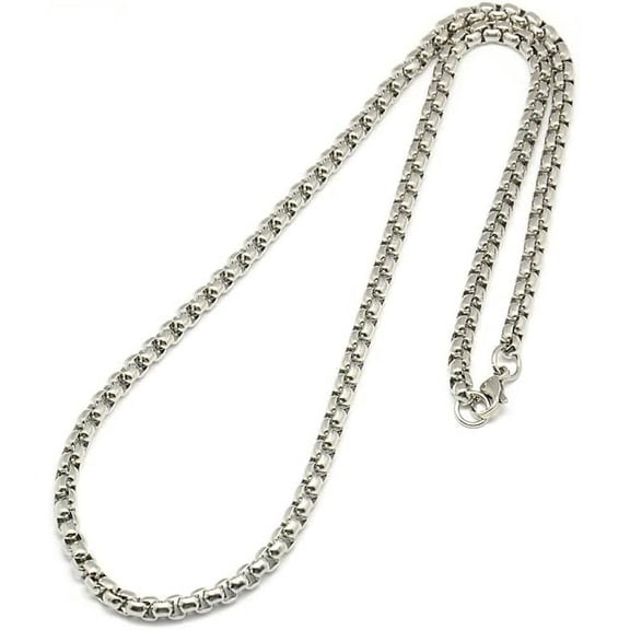 2Pcs 304 Stainless Steel Venetian Chain Box Chain Necklace Making 3mm Minimalist Chain Necklace Choker for Men Women Personalized Jewelry Stainless Steel Color 24 inch