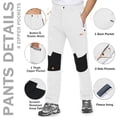 thumbnail image 5 of YUCOLEN Men's Fleece Lined Ski Snow Pants Water Resistant Winter Outdoor Pants with 4 Zip PocketsWhite 40, 5 of 7