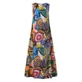 thumbnail image 3 of Uhndy Women Summer Crew Neck Sleeveless Graffiti Printed Casual Loose Maxi Dress Green 3XL-LQ, 3 of 4