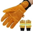 thumbnail image 3 of Par de guantes de cuero de vaca ignífugos y resistentes al calor, guantes de seguridad largos, 3 of 12