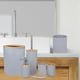 thumbnail image 5 of Baño Basura Cubidores Y Cestas de Desechos Set de Accesorios de Baño de 6 Piezas con Bomba de Jabón, Cepillo de Dientes, Cepillo de Inodoro, Basura, Tambor Y Jabón, 5 of 6