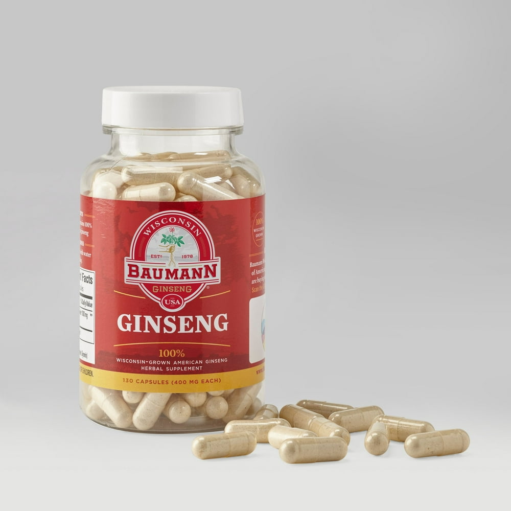 Baumann Ginseng Capsules American Wisconsin Ginseng Capsules Pills