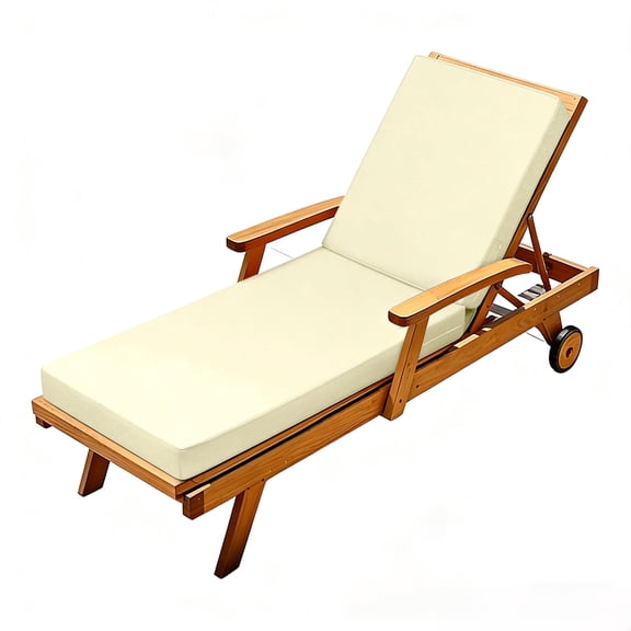 Millsilo Outdoor Chaise Lounge Cushion, 72" x 21" x 3" Patio Lounge Chair Cushion, Water-Resistant UV-Protected Replacement Cushion with High Density Foam, Beige