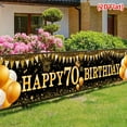 thumbnail image 2 of Large Happy Birthday Decoration Banner, Black and Gold Happy Birthday Banner Sign, Birthday Party Decorations Supplies, 2 of 4