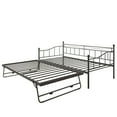 thumbnail image 5 of Premium Daybed Metal Bed Frame, Twin Size Bed with Trundle, Daybed and Roll Out Trundle for Kids Room Guest Room Apartment, Easy Assembly, Mattresses Sold Separately, K213, 5 of 8