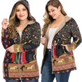 thumbnail image 1 of Abrigo con capucha suelto con estampado floral vintage de invierno Chaqueta informal para mujer (3XL) Tmvgtek Para estrenar, 1 of 6
