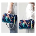 thumbnail image 3 of Mermaid Canvas Picnic Blanket Waterproof Outdoor Mat for Beach, Park, Camping, Travel - Large Size, Foldable, Portable, Washable - Blue Stripe Pattern, 3 of 6