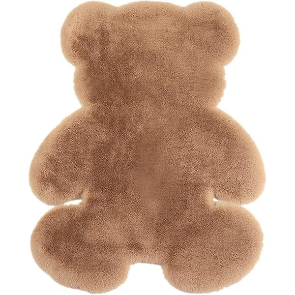 Kripinc Fluffy Carpet, Soft Bear Shaped Faux Fur Rug, Anti-skid Decor Sheepskin Rug For Living Room, Bedroom, Bedside(khaki)