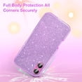 thumbnail image 4 of GALAPROX Bling Gillter Design for iPhone 16 Case 6.1'' 2024, Stylish Sparkle Cover for Girls Women -Purple, 4 of 6
