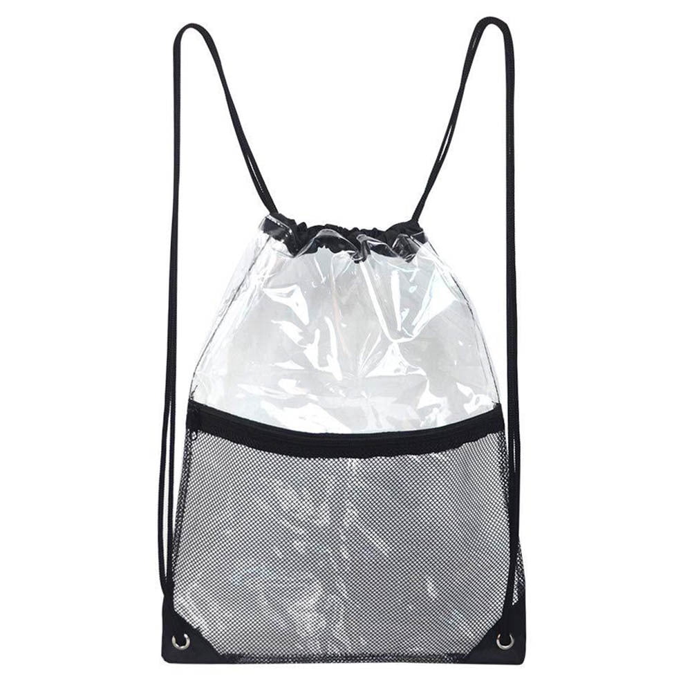 AP2752 Transparent Clear Security Hassle Free Drawstring Bag Backpack 