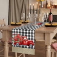 thumbnail image 2 of Table Runners 70 Inches Long Dress Scarves, Happ Valentine's Day Farmhouse Coffee/Dining/Kitchen Table Decor, Holiday Table Runner, Red Roses Love Car Romantic Checked 13x70 Inch, 2 of 9