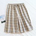 thumbnail image 1 of NOVEDAD DE VERANO 2025, pantalones cortos para parejas, pantalones de casa a cuadros 100% de algodón, pantalones de dormir grandes y sueltos finos para hombres y mujeres, 1 of 5
