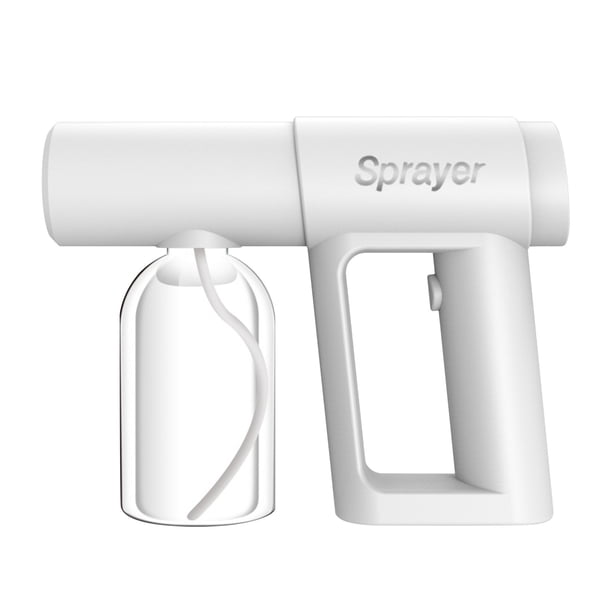 Fiudx Ofertas relámpago del día Pulverizador de humidificación con luz azul, pulverizador de mano inalámbrico de doble propósito con carga USB, disponible en negro o blanco