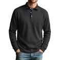 thumbnail image 2 of Hearthz Polo T Shirts for Men Soft Breathable Moisture Wicking Long Sleeve T Shirt Men Comfort Colors Collared Golf Polo Shirts for Men Black S, 2 of 5