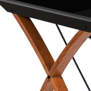 Flash Furniture Black Glass L-Shape Corner Computer Desk with Pull-Out Keyboard Tray
