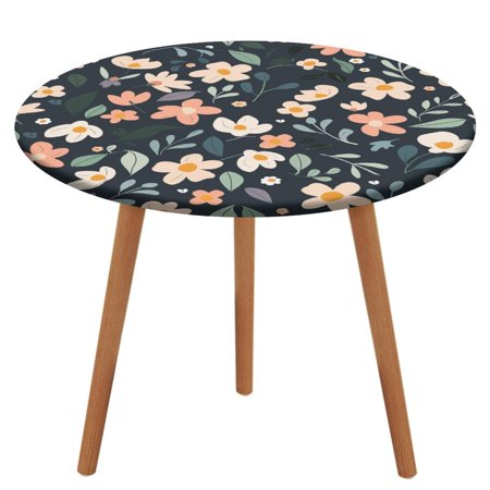 

ZHANGS Playful Jasmine Patch 893 Round Table Cover Stain-Resistant Fitted Tablecloth Oil-Proof Wipeable Elastic Table Cover Waterproof Table Cloth for Halloween Thanksgiving Christmas