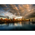 thumbnail image 2 of SMO 18x15 Gold Ornate Wood Framed with Double Matting Museum Art Print Titled - Chicago skyline shimmers at sunrise over lake Michigan, 2 of 4