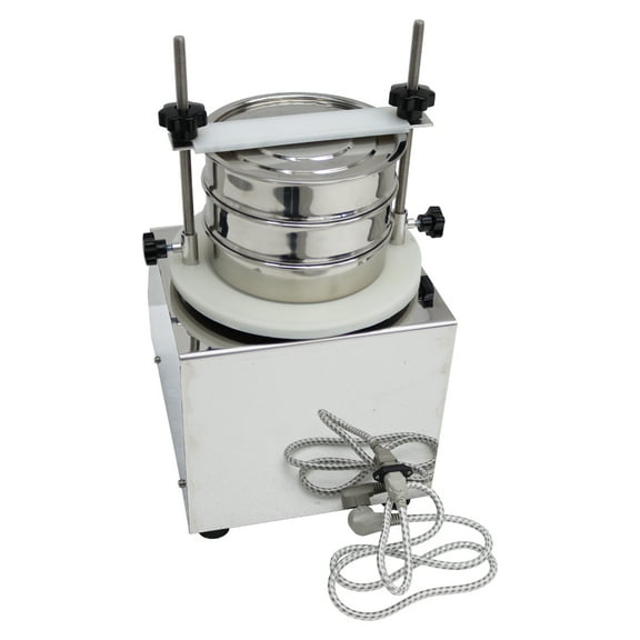 Vibrating Sifter Machine Stainless Steel Automatic Electric Sieve Powder Shaker 40 and 120 Mesh Screens 220V 125W