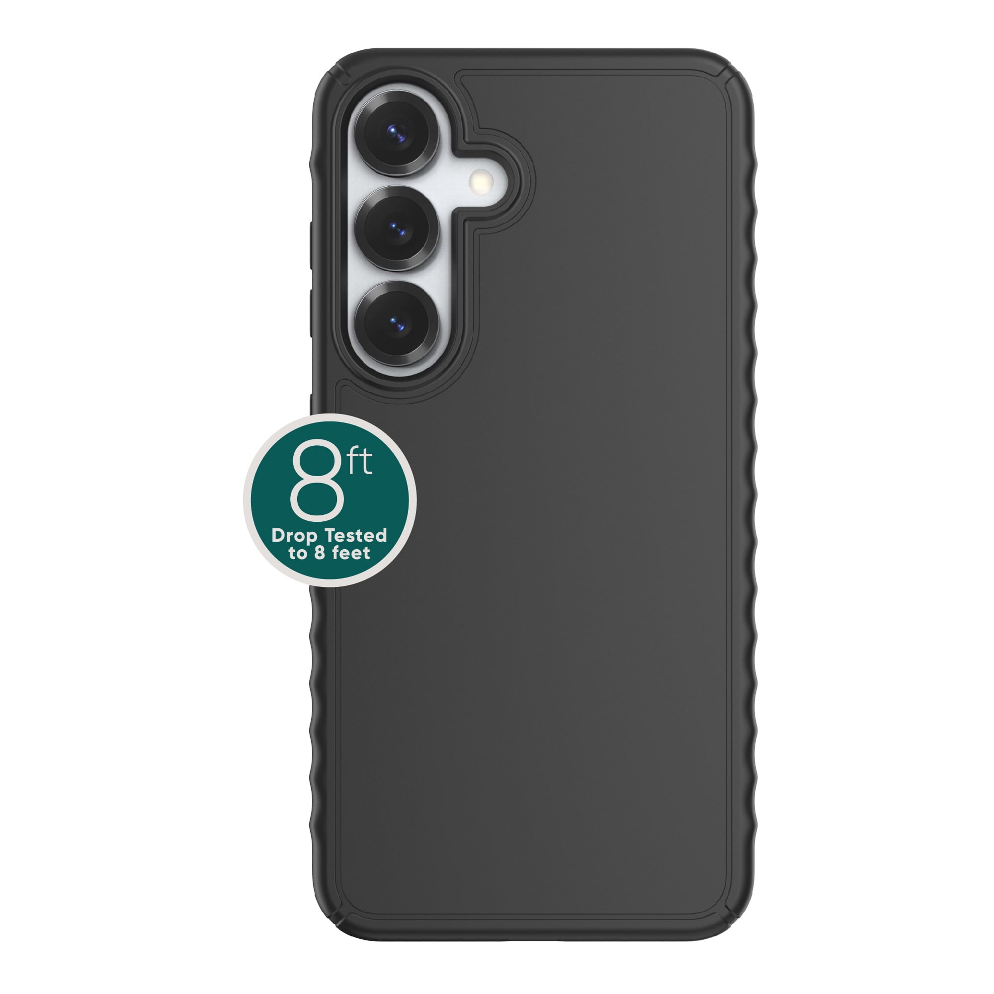 onn. Samsung Galaxy S25 / S24 Protective Gel Case with Corner Protection, Black, Drop tested to 8 ft./2.44 m