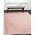 thumbnail image 2 of Linon Maven Faux Rabbit Pink 5' X 7' Rectangle Area Rug RUGFR0457, 2 of 6