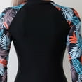 thumbnail image 7 of yueewhu Women's Long Sleeve Swimsuit One Piece Rash Guard UV Protection Bathing Suit Printed Surfing (Black, L), 7 of 7