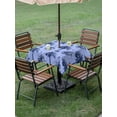 thumbnail image 4 of Outdoor Tablecloth with Umbrella Hole for Patio/Picnic/Party/Camping, Palm Trees Waterproof Table Cloth Square Cover Washable, Summer Vintage Tropical Trees Botanical Blue (54"x 54"), 4 of 8