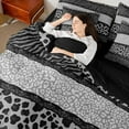thumbnail image 4 of Homewish Cheetah Zebra Print Bedding Comforter Set 7 Pieces for Teens Female Men,Retro Vintage Aesthetic Full Bedding Set Lightweight,Abstract Geometric Stripes Fitted Sheet Flat Sheet, 4 of 8
