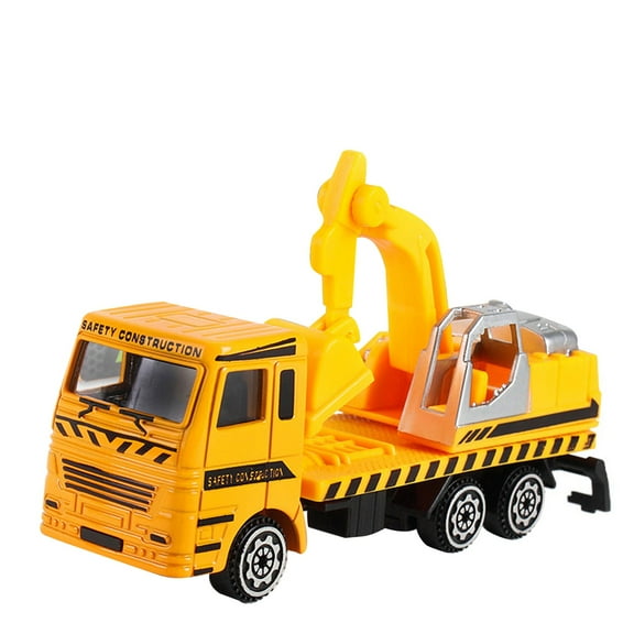 Construction Tow Truck Toy with Excavator and Dump Truck, Semi Truck with Sounds and Lights for Toddler, Kids, Boys and Girls