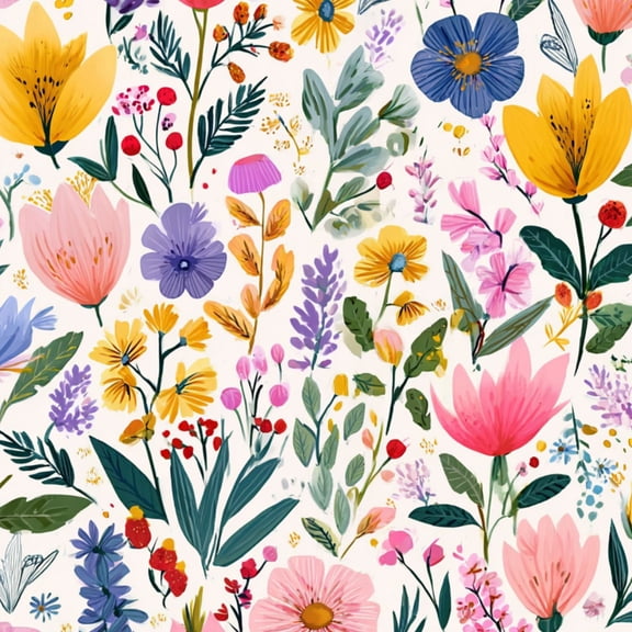 Peel and Stick Wallpaper Colorful Floral Pink Yellow Purple Flowers Wall Mural 17.7in x 9.8ft Self Adhesive Removable Wall Paper Renter Friendly Wallpaper for Nursery Bedroom Cabinets