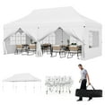 thumbnail image 1 of Gymax 10 x 20 FT Canopy w/ 6 Detachable Sidewalls Carrying Bag UPF50+ Sun Protection White, 1 of 10
