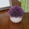 thumbnail image 4 of Bola de hierba artificial en maceta, simulación de hierba, decoración de plantas, decoración de la mesa de la oficina en casa, hierba tipo 4, morado Advancent HA7593-10B, 4 of 6