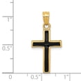 thumbnail image 2 of 14k Yellow Gold Solid Polished Reversible Epoxy Religious Faith Cross Pendant Necklace 17x12mm Pendant for Women, 2 of 2