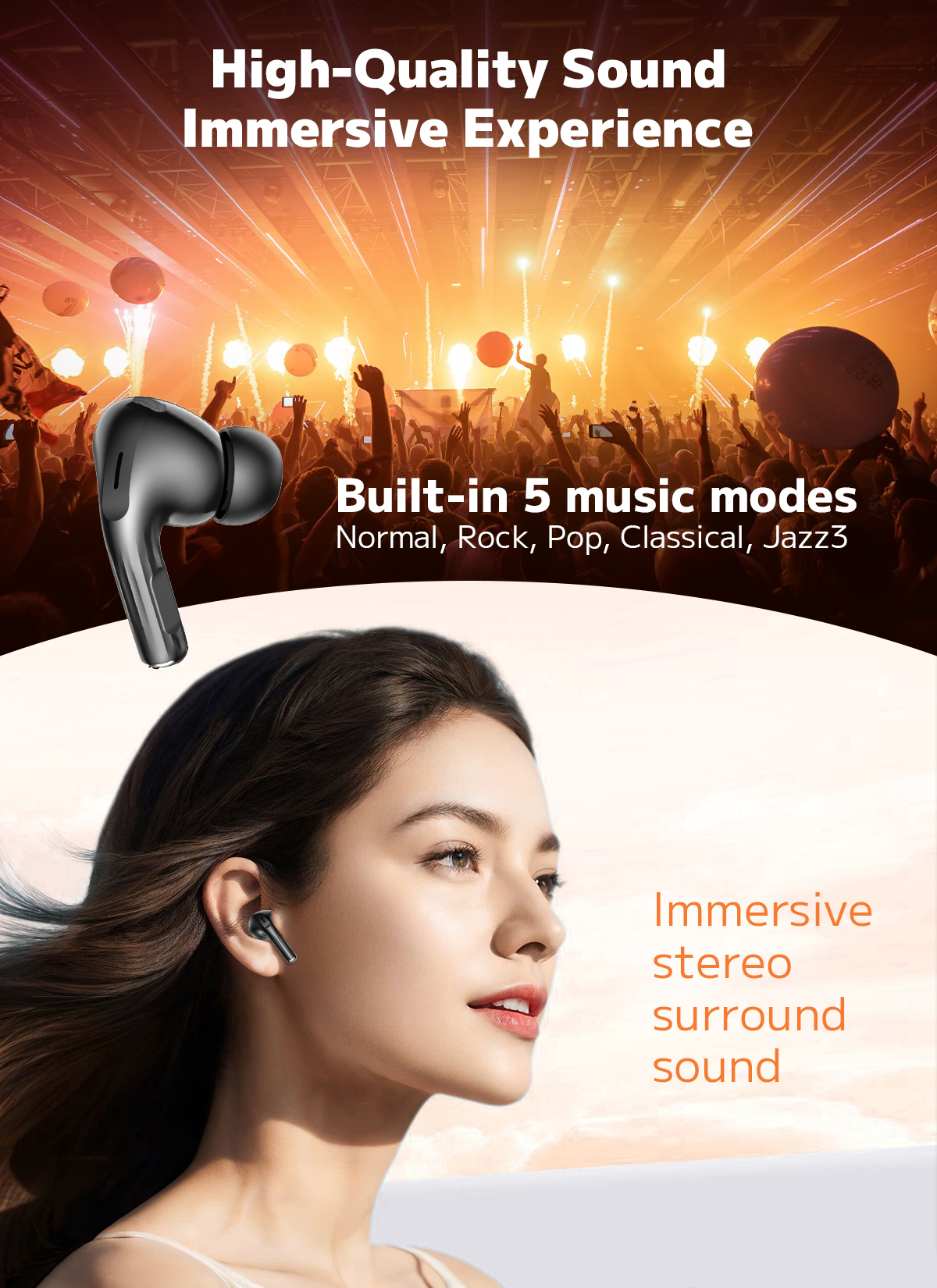 Trigiz T20 Wireless Earbuds, Bluetooth 5.4, 50H Playtime photo 5