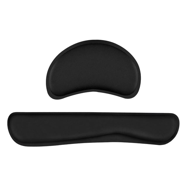 TFixol Memory Foam Keyboard Mouse Wrist Pad Set Office Gaming Keyboard Mouse Wrist Pads with Lycra Fabric Anti-slip Base Black