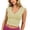 Yellow, variant on SNKSDGM Women Wrap V Neck Cap Sleeve Crop Tank Tops, Slim Solid Casual Summer Sleeveless Camisole Tees Pink XL