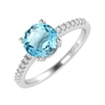 thumbnail image 2 of Sterling Silver with Natural Sky Blue Topaz and White Topaz Engagement Ring, 2 of 3