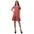 thumbnail image 2 of Moomaya Tunique à Manches Courtes Robes de Cocktail pour Femmes Robe en Coton Uni Extensible, 2 of 5