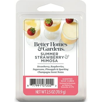 Summer Strawberry Mimosa Scented Wax Melts, Better Homes & Gardens, 2.5 oz (1-Pack)