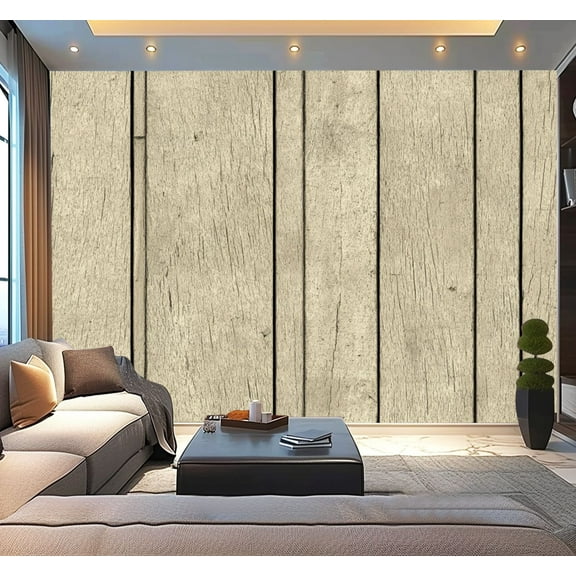 Peel and Stick Wallpaper Wood Slats Natural Arthouse Wooden Stripes Vertical Lines Textural Modern Art Wall Mural Decor Self Adhesive and Removable 100in x 144in