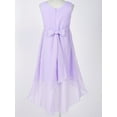 thumbnail image 4 of iEFiEL Kids Girls Sleeveless Sparkly Rhinestone High-low Hem Dress for Birthday Party Lavender 8, 4 of 7
