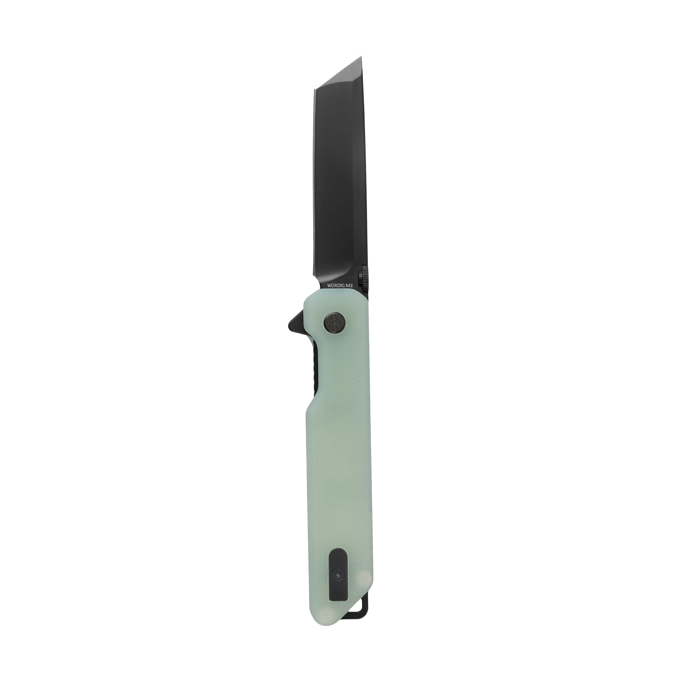 Swiss Tech Wurdig M2 Tanto Pocket Knife with 14C28N Steel Blade, G10 Handle, Jade